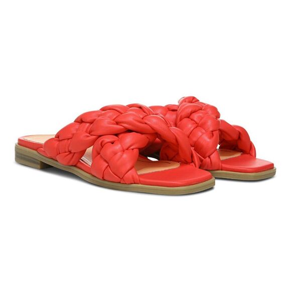 *Final Price* Vionic Kalina Sandals Women's 8 Red Faux Leather Braided Summer - Picture 1 of 7